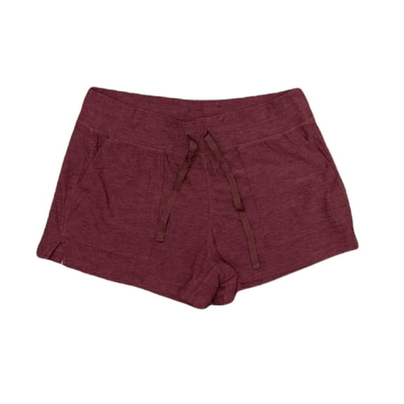 90 Degree Women's Super Soft Drawstring Lounge Shorts W/ Pockets (Merlot Heather, S)