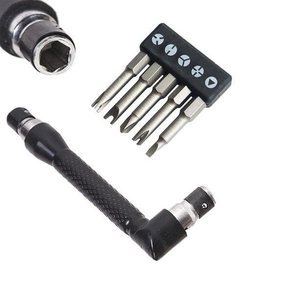 90 Degree Wrench And 5Pcs 50mm Special-Shaped Set Screwdriver Bit Tool