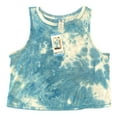 thumbnail image 1 of 90 Degree by Reflex Women's Sporty Tie Dye Crop Muscle Tank Top (Crevasse Teal, XL), 1 of 1