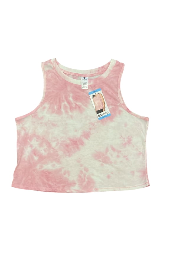 Women's Sporty Tie Dye Crop Muscle Tank Top (Dusk Orchid, L)