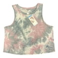 thumbnail image 1 of 90 Degree by Reflex Women's Sporty Tie Dye Crop Muscle Tank Top (Grey Purple, L), 1 of 1
