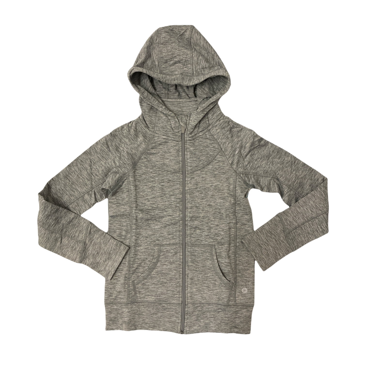 90 Degree by Reflex, Youth Girls, Brushed Inside Hoodie Jacket (Silver,  Small (7-8)) 