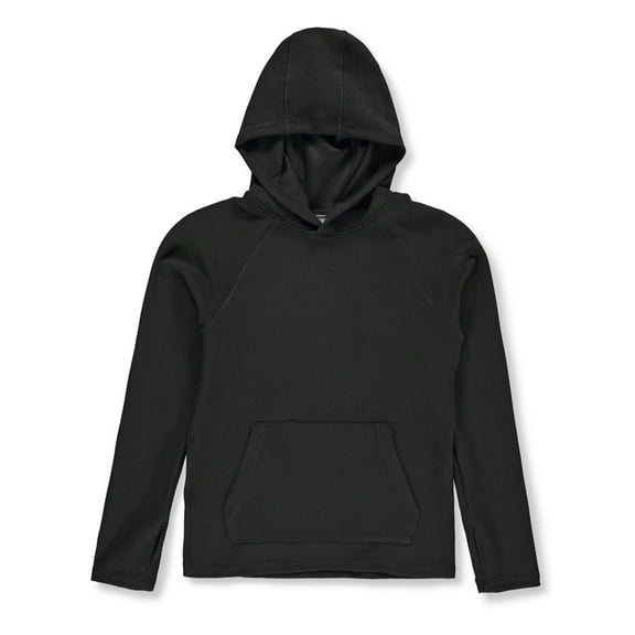 90 Degrees Boys' Long-Sleeve Waffle Hoodie Color: black Size: 10