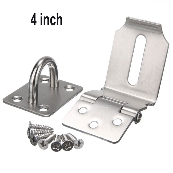 90 Degrees Latch Lock Hasp And Staple For Padlock Gate Door Shed Stainless Steel