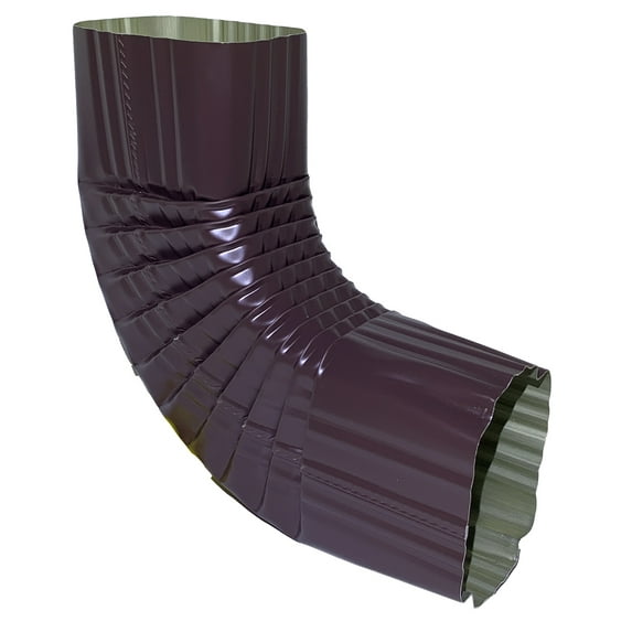 90°, Downspout Elbow, Style B, 2"x3, Aluminum, Royal Brown
