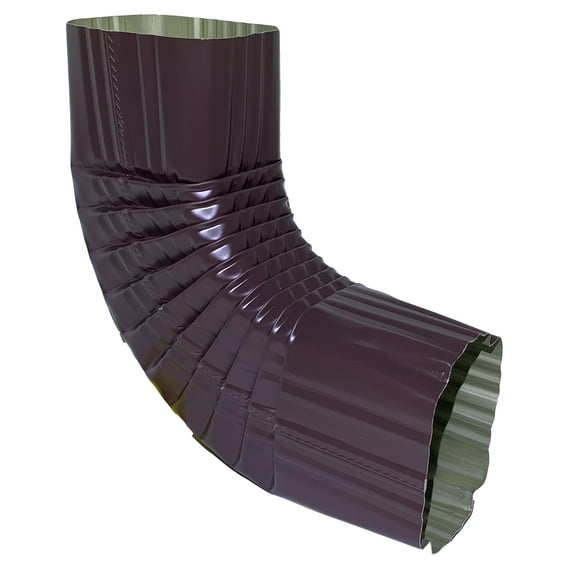 90°, Downspout Elbow, Style B, 3"x4", Aluminum, Royal Brown