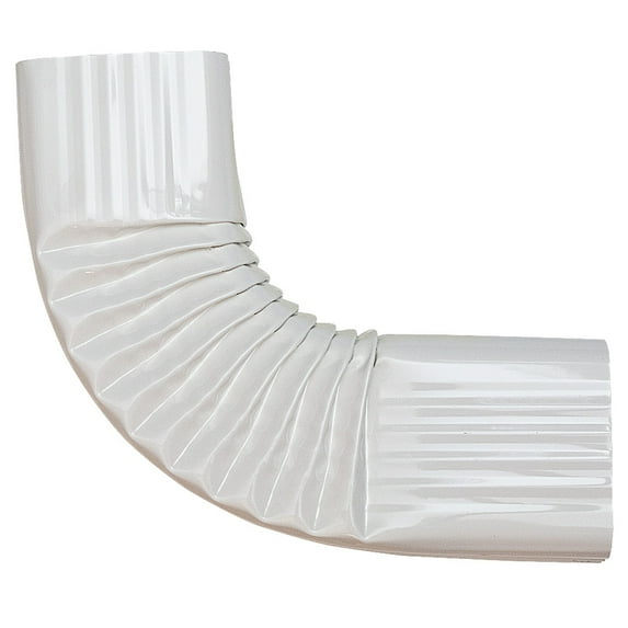 90°, Downspout Elbow, Style B, 3"x4", Aluminum, White