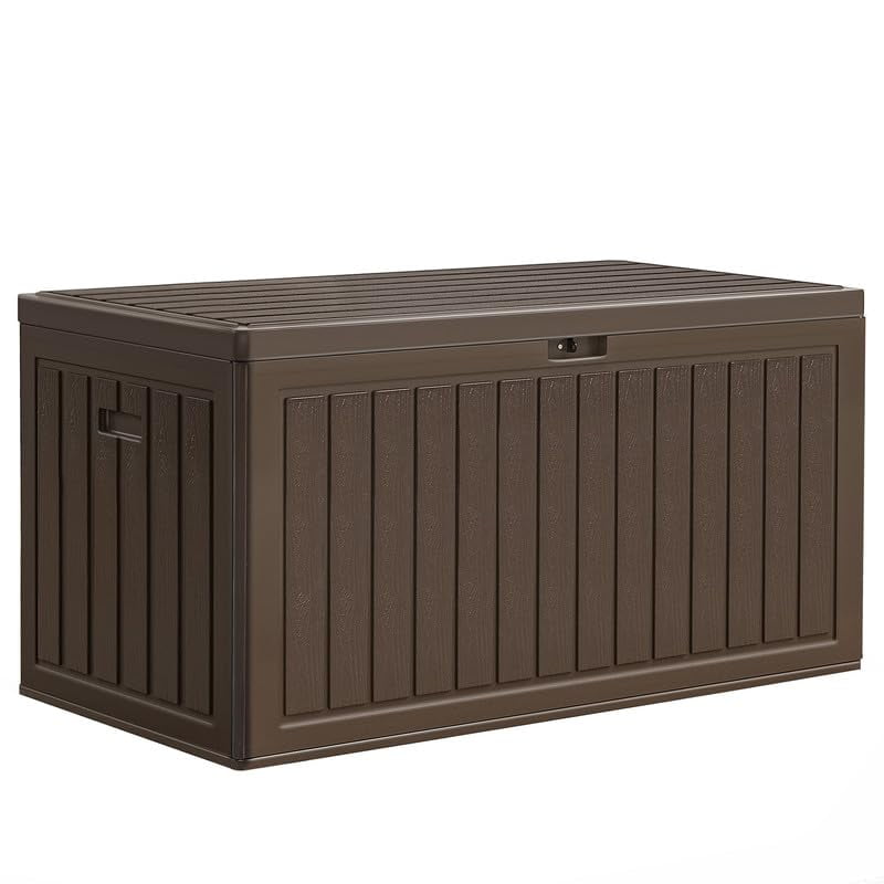 90 Gallon Large Deck Box, Double-Wall Resin Outdoor Storage Boxes, Deck ...