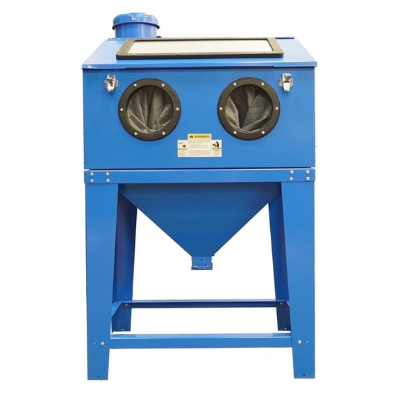 90-Gallon Sandblasting Cabinet with Dust Collection & Reclaimer System – Heavy-Duty Floor Abrasive Blast Cabinet for Rust, Paint, Grime Removal