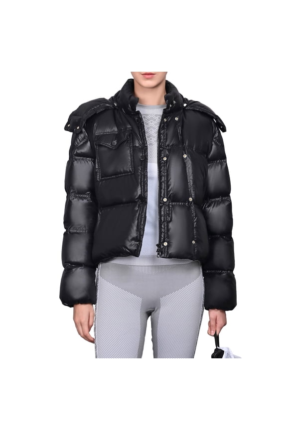 90% Goose Down Filled Women's Short Down Jacket, 2025 New Color Block Hooded, Stylish Versatile Lightweight Winter Warm Coat