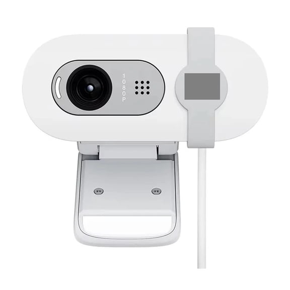 90 HD 1080p webcam with automatic light balancing, integrated privacy shutter, and built-in microphone