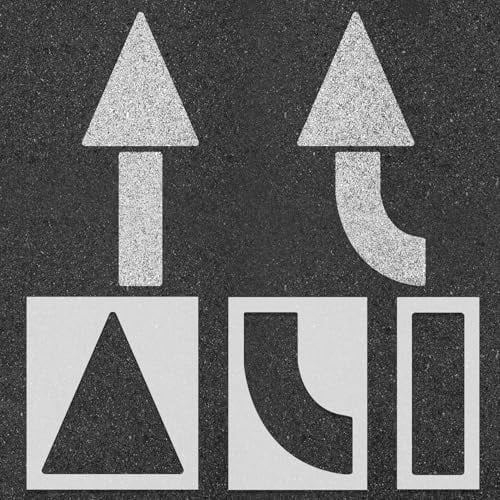 90 Inch Parking Lot Arrow Stencil Kit, Straight & Turn Arrow Templates, 3 Pack Reusable 1mm Thick Silicone Pavement Marking Stencils for Asphalt Concrete Driveway Road Traffic$$Tools & Hardware Other