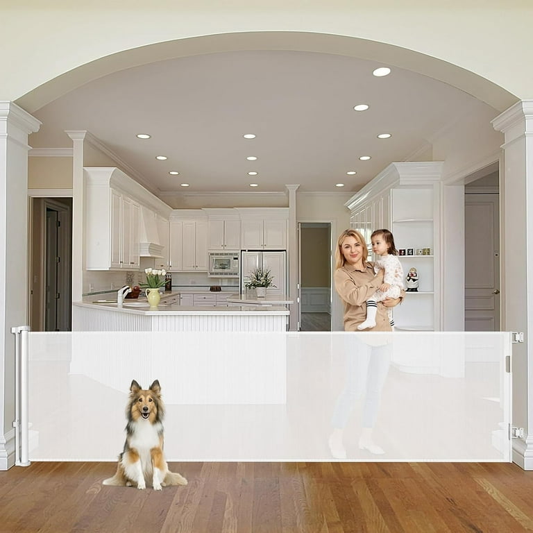 90 Inch Retractable Baby Gates Extra Wide Dog Gates for Dogs