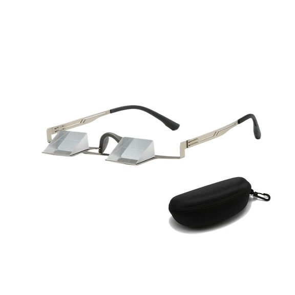 90 Inverted Prism Glasses Lazy Glasses for Outdoor Rock Climbing & Lying Down Reading Watching Tv on Sofa/bed, Hd Upside Down Optical Refractive Goggles Correction Lens Lightweight Metal Frame