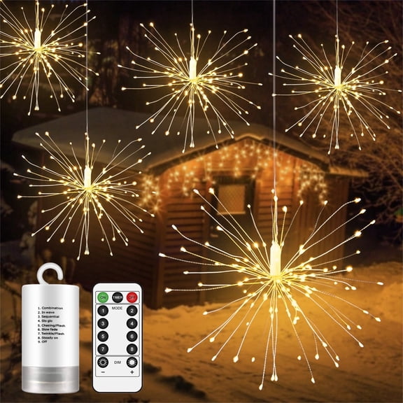 90 LED Waterproof Hanging Bouquet String Lights - Copper Wire Fairy Lights with Remote Control for Home Wedding Party Patio Decoration - 8 Modes Battery Operated Indoor Outdoor Ornament