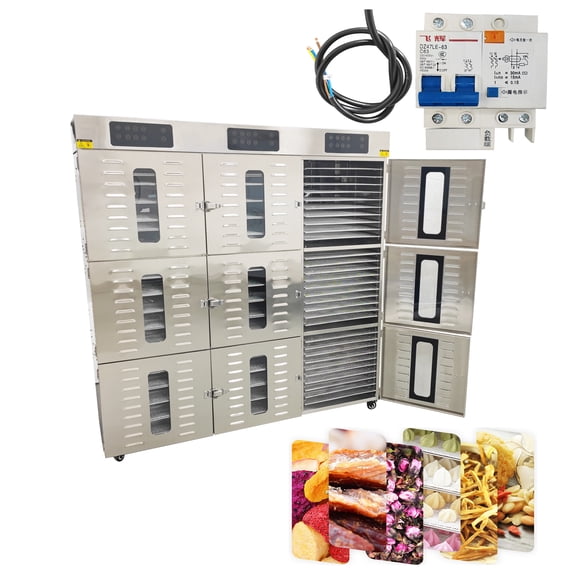90-Layer 9-Door Vertical Dried Meat Fruit Food Dryer Machine 220V