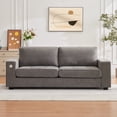 thumbnail image 1 of 90'' Loveseat Sofa Couches for Living Room, Cloud Couch with USB/Type-C Charging Ports, Solid Wood Sofa, Gray, 1 of 7