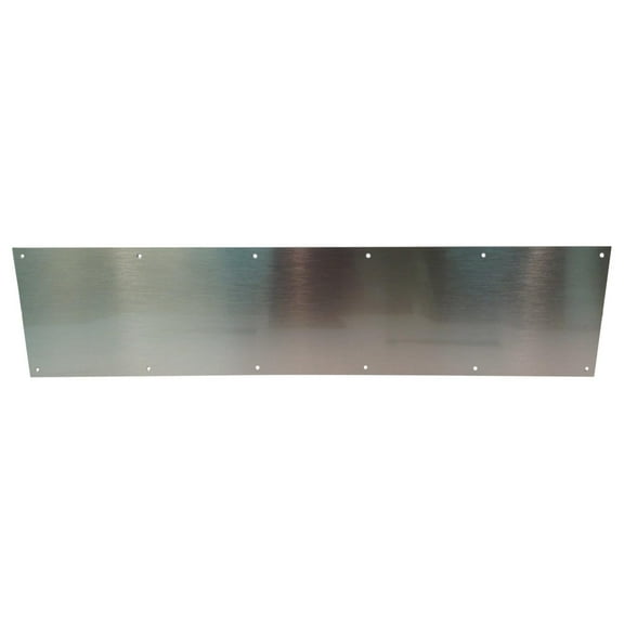 90 Metal Kick Plate, Stainless Steel Finish, 28" Width x 8" Height, 3/64" Thick