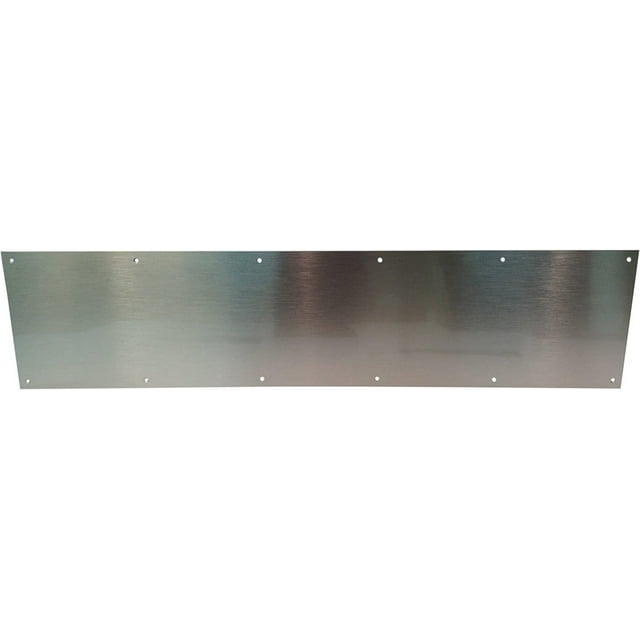 90 Metal Kick Plate, Stainless Steel Finish, 32" Width x 8" Height, 3/