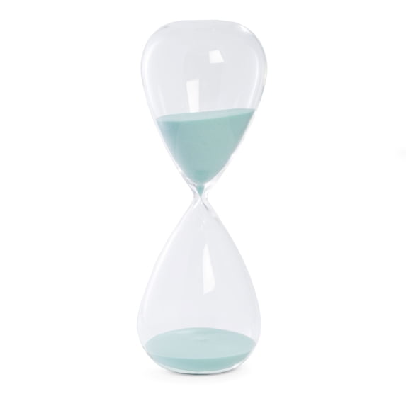 90 Minute Crystal Sand Timer with Light Blue Sand.