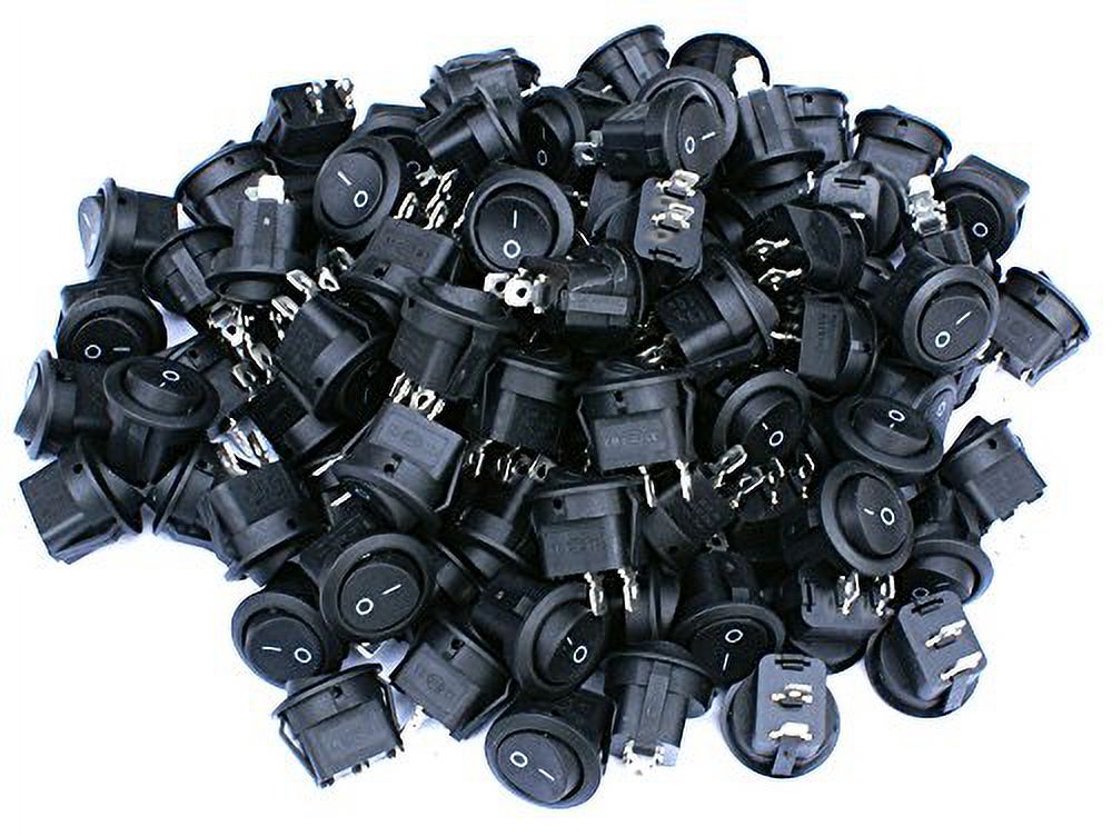 Small Circular Rocker Switch 90 PACK 6A 250V 10A 125V SPST ON/OFF 2 POSITION MINI ROUND ROCKER ...