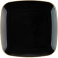 thumbnail image 1 of (90 PACK) EcoQuality 10" inch Disposable Square Black Plastic Plates with Gold Rim, China Like Party Plates, Heavy Duty Dinner Plate, Salads, Weddings, Baby Showers, Catering, Non Toxic, 1 of 3