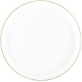 thumbnail image 1 of (90 PACK) EcoQuality 6.3" inch Round White Plastic Plates with Gold Rim Design - Disposable China Like Party Plates, Heavy Duty Dessert Plates, Dinner Plate, Salad, Wedding, Serveware, 1 of 5