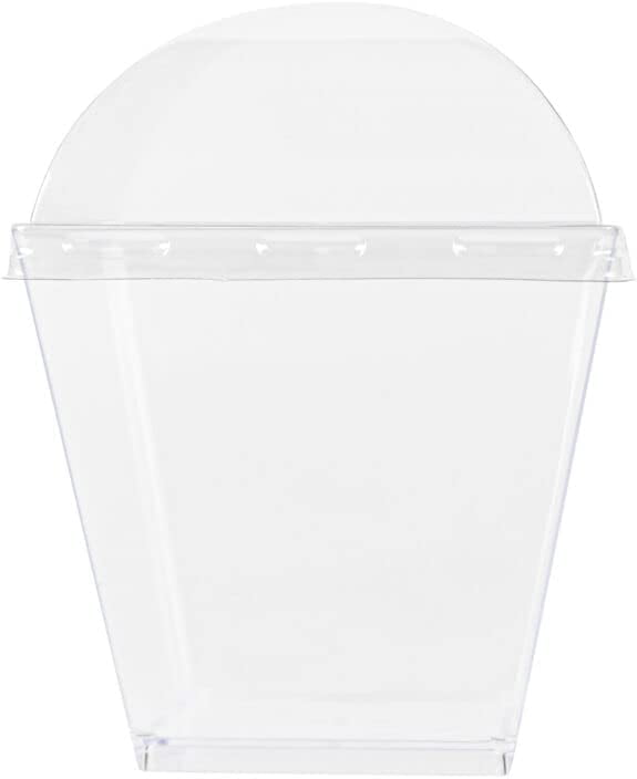 (90 PACK) EcoQuality 7 oz Square Clear Plastic Dessert Cups with Dome