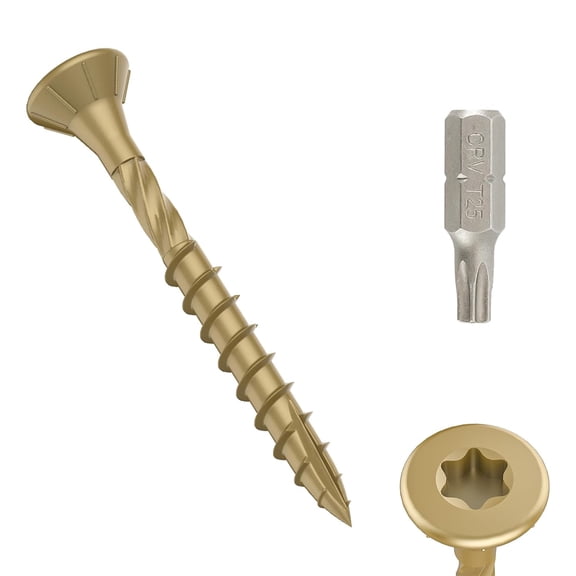 90 PCS Deck Screws Compatible with Trex, Self-Tapping Drive Deck Screws, Rust-Free Epoxy Coated Wood Screw, T25 Star Bit Included, Decking Screw for Outdoor Decking, Fence and Garden Projects, Bronze