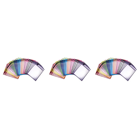 90 Pack Dry Erase Pockets PVC Transparent Dry Erase File Bag Reusable Dry Erase Bag