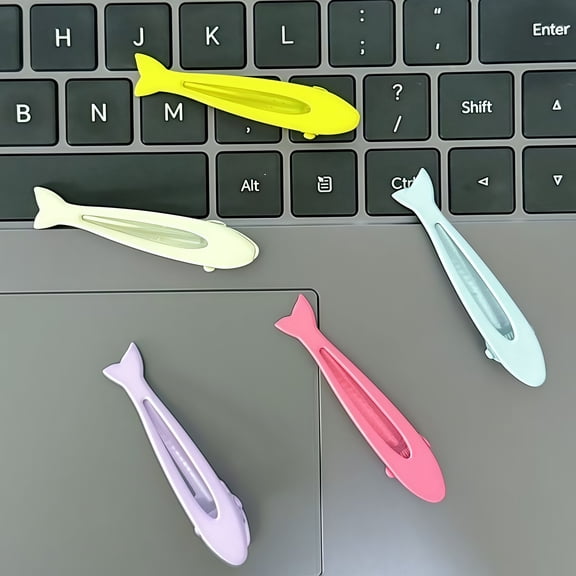 90 Pack Fish Shape Hair Clips for Women, 2.3inch Cute Snap Barrettes, Colorful Mini Hair Accessories for Daily Styling, Parties and Gifts