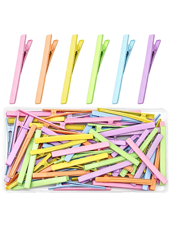 90 Pack Long Hair Clips for Women, 2.3 Inch Candy Color Snap Barrettes, Colorful Metal Alligator Hair Clips for Styling, Sectioning and Daily Wear