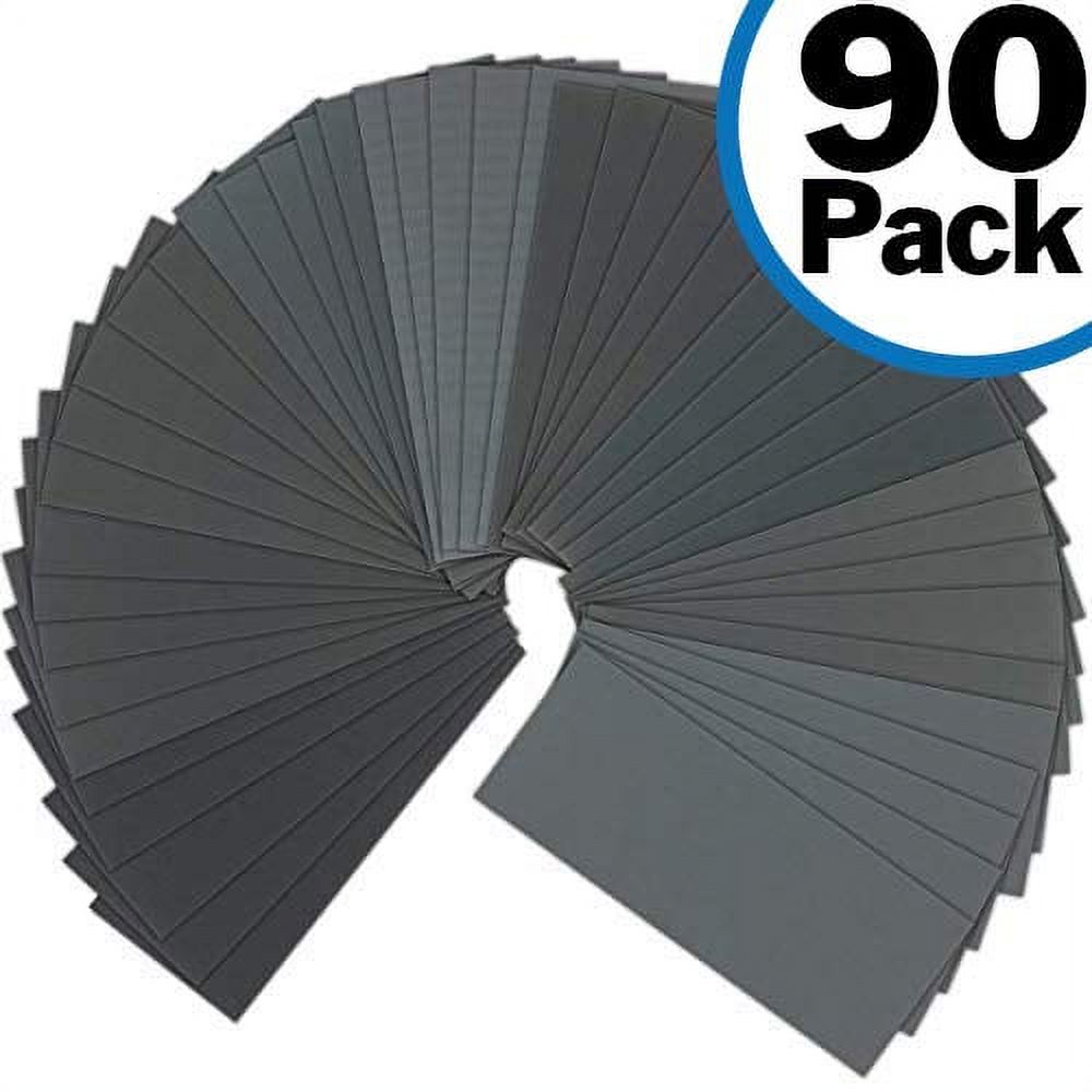 3M Aluminum Oxide Sandpaper, 9 in. x 11 in., Assorted Grits, 5/Pack