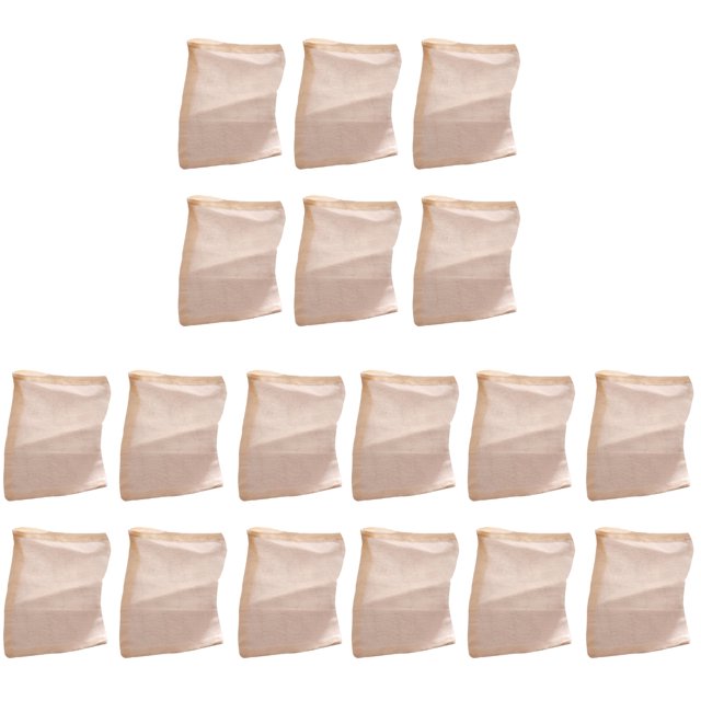 90 Pcs 15x20cm Cotton Reuseable Drawstring Bags Strainer Filter Bag for