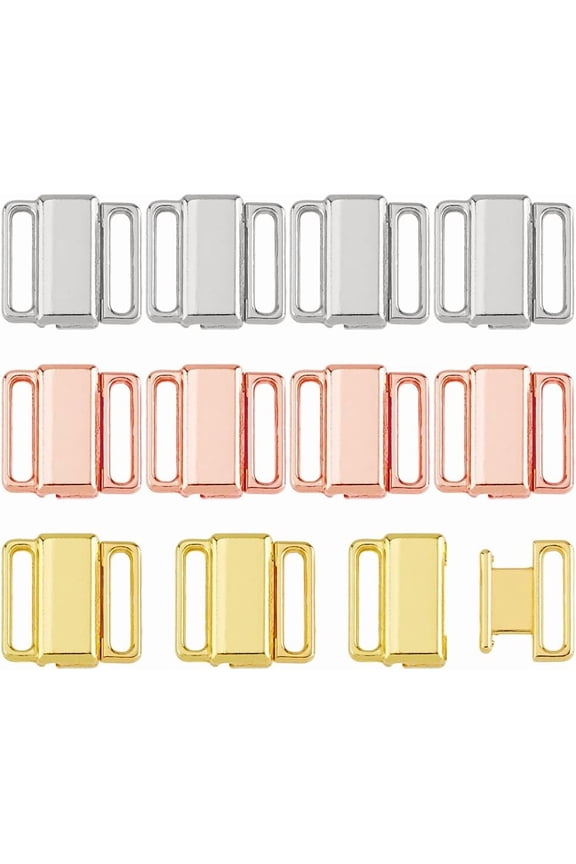 90 Pcs 3 Colors Bikini Clasp Bra Buckles Front Closing Bra 14x15.5mm Bikini Hook Closure Bra Clasp Replacement Part for DIY handcrafting