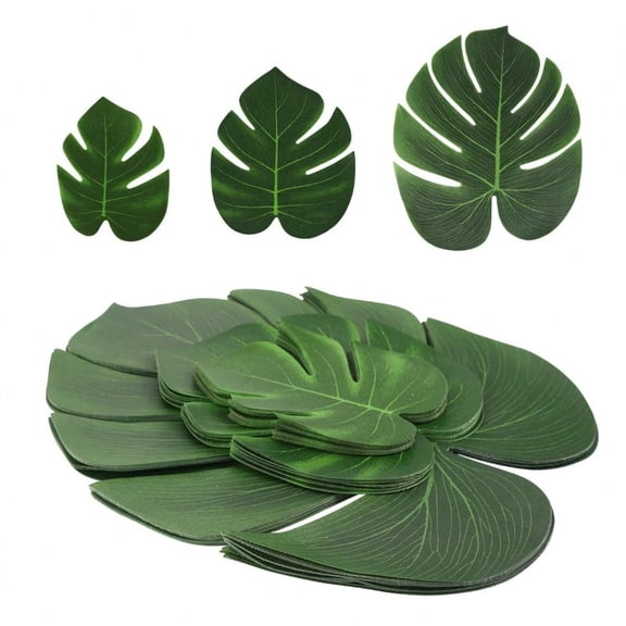 90 Pcs Artificial Palm Leaves Decor Set, Tropical Monstera Fake Leaves in 3 Sizes, Jungle Party Decorations for Hawaiian Luau Wedding Birthday Table Wall Backdrop Decor