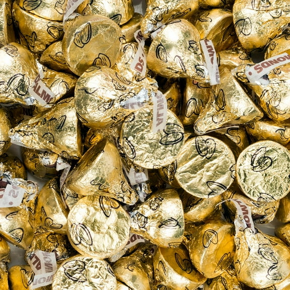 Gold Hershey's Kisses with Almonds Candy Milk Chocolates 90ct Bag