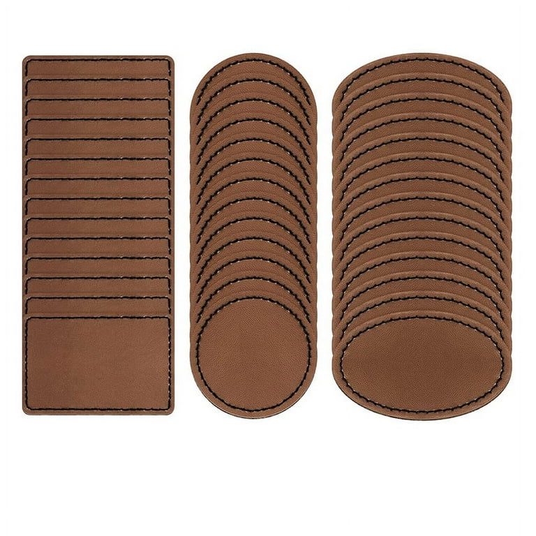 90 Pcs Leatherette Blank Hat Patches Iron on Leatherette Patch Rustic Faux  Leather Patches for Jacket Backpack 