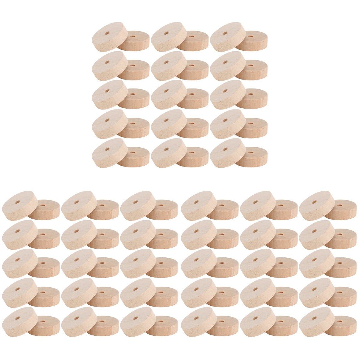 90 Pcs Log Wheel Toys Wooden Art Craft Supplies Kids Car Wheels for