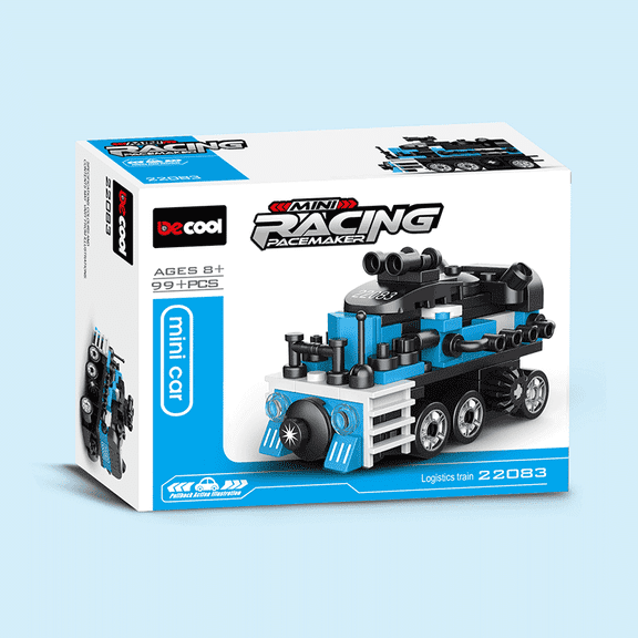 90+Pcs Mini Pull Back Train Building Blocks Set Wind up Locomotive Educational Toy for Kids Children Gift