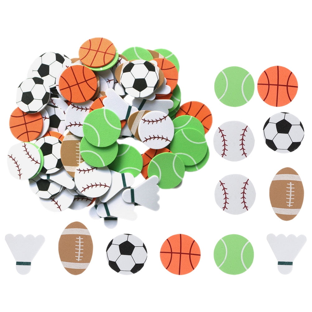 90 Pcs Nail Sticker DIY EVA Stickers Sports Ball Decals Basketball