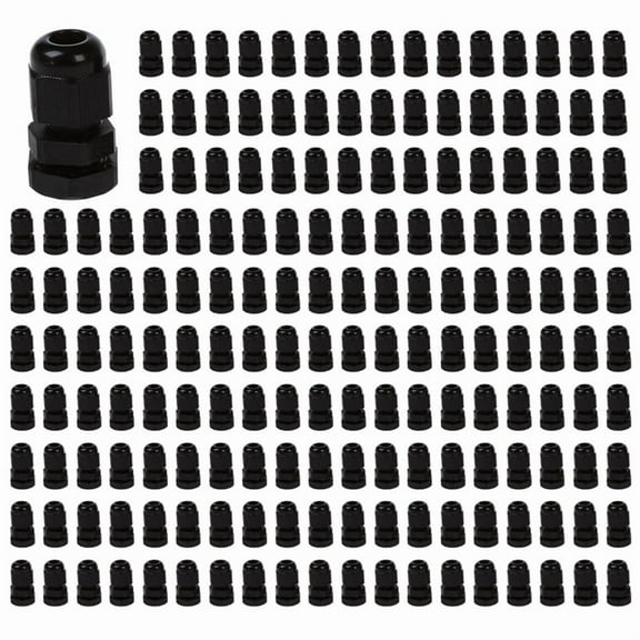 90 Pcs PG7 Waterproof Connector Gland Black for 4-7mm Diameter Cable