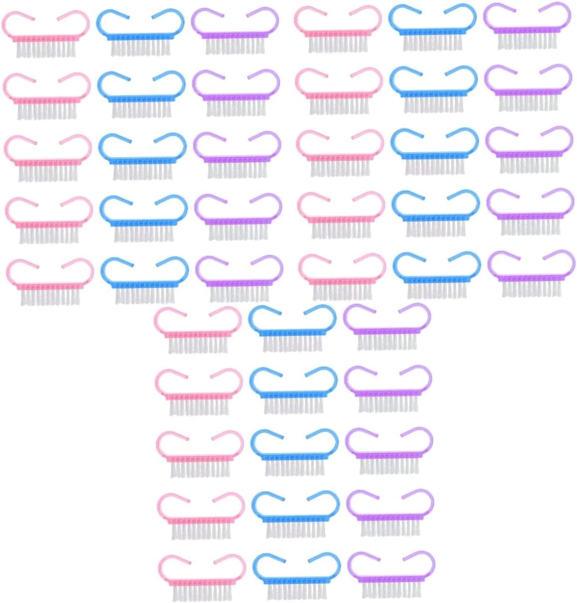 90 Pcs Small Horn Brush Nail Cleaning Brush Plastic Nail Brush