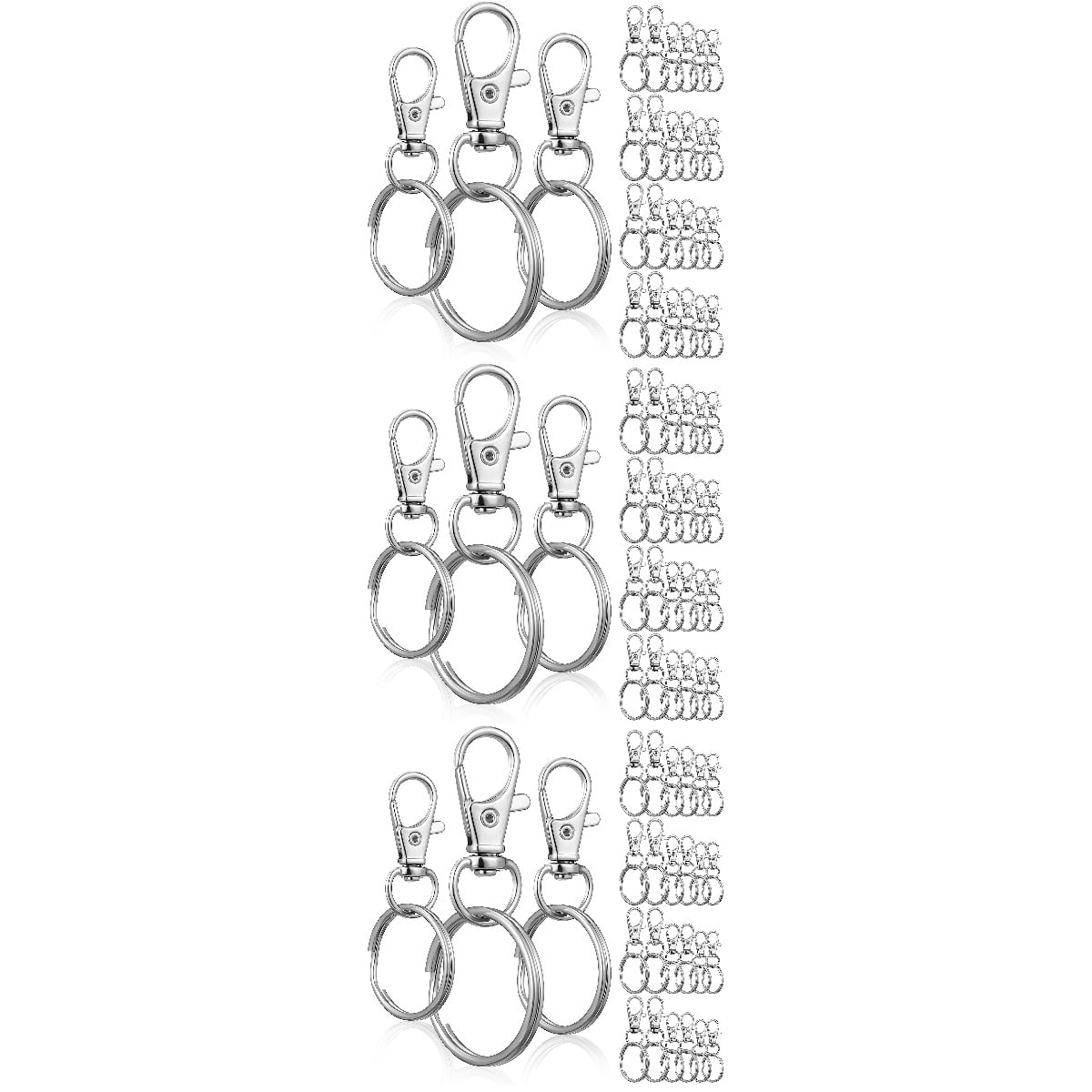 CRILSTYLEO Round Key Rings with Snap Hooks, Versatile and Secure, 90Pcs