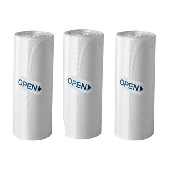 90 Piece Clear Trash Bags Small Size Garbage Liners 3 Roll