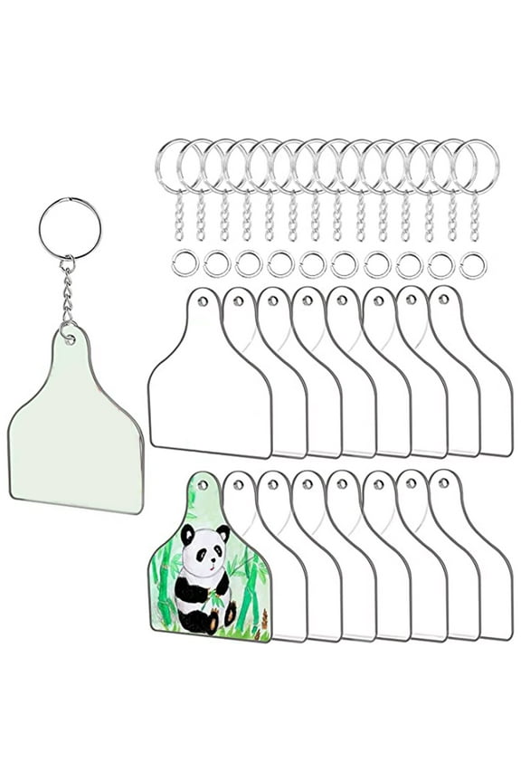 90 Pieces Acrylic Transparent Keychain Pendants Shaped Keychain Blanks for DIY Crafts Projects Clear Blanks with Hole