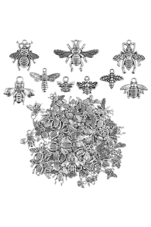 90 Pieces Bee Alloy Charm Pendant Mixed Honey Bee Charm Alloy Insect Charm Jewelry Making Crafts