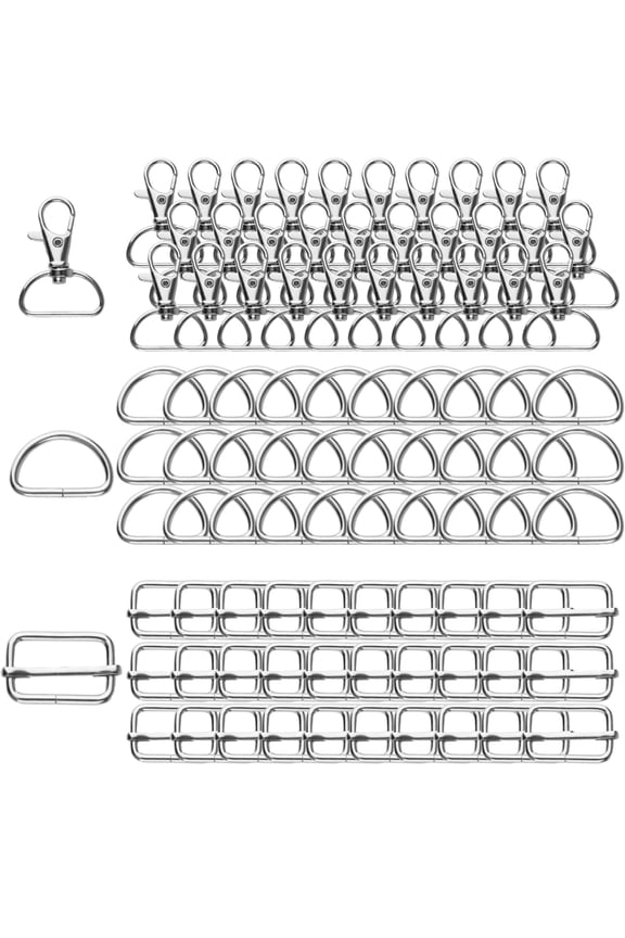 90 Pieces Key Ring Carabiner D Ring, Metal D Rings 25mm, Snap Hooks For Bags, Bag Accessories For Sewing For Backpack Key Ring Lanyard