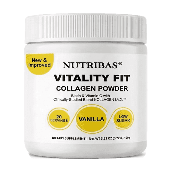 NUTRIBAS Multi Collagen Protein Powder, Coffee Creamer, For Whole Body Support, Women Men , Vanilla, 3.53 oz