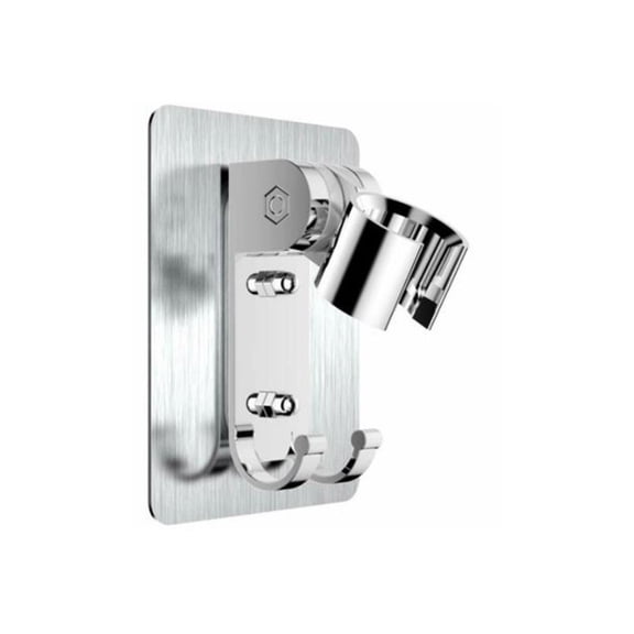 90Rotate Shower Head Holder Adjustable Self-Adhesive Shower Arm Mount Wall Mounted Handheld Shower Holders Chrome Showerhead Bracket Replacement For Bathroom Bathtub Toilet